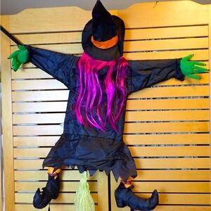 Crashing Witch Funny Halloween Window Tree Yard Door Decoration